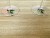 Set of Four Hand Painted Holly Stemware