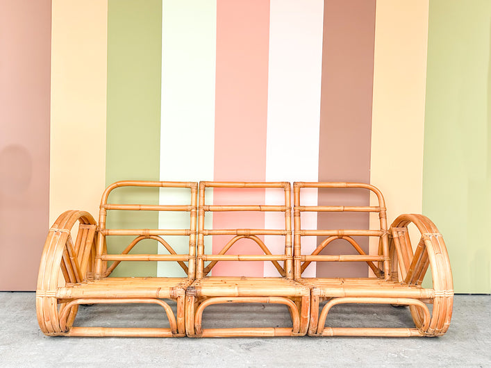 Old Florida Rattan Pretzel Sofa