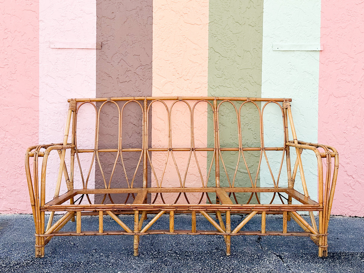 1940s Heywood Wakefield Rattan Sofa