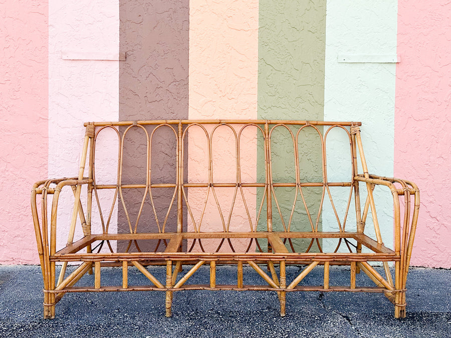 1940s Heywood Wakefield Rattan Sofa