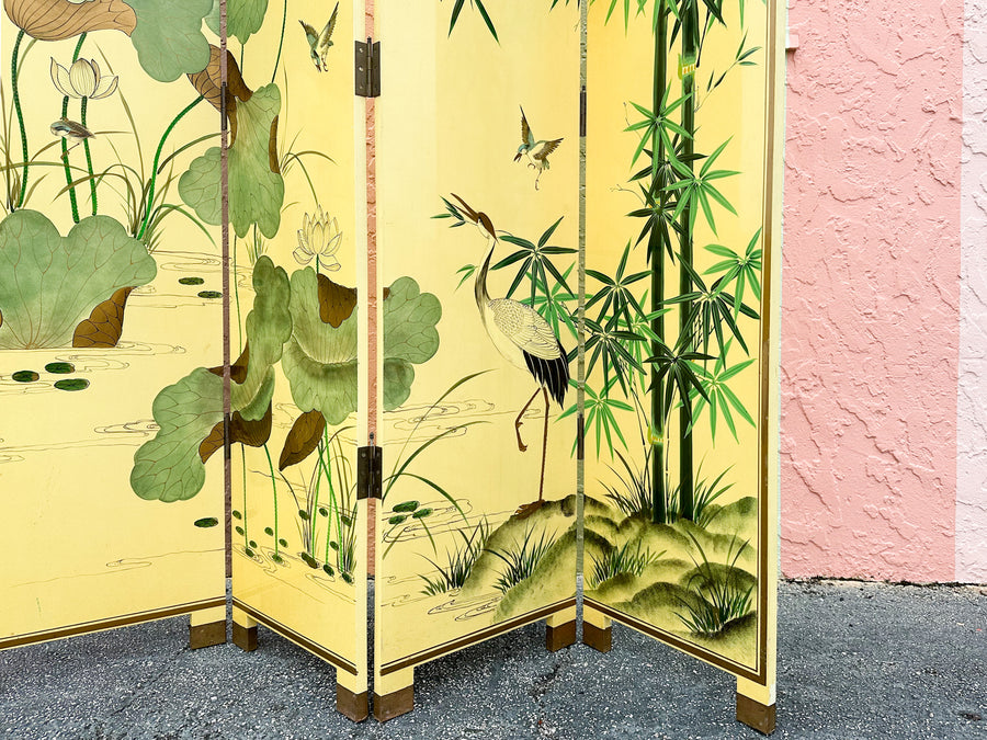 Yellow and Green Chinoiserie Screen