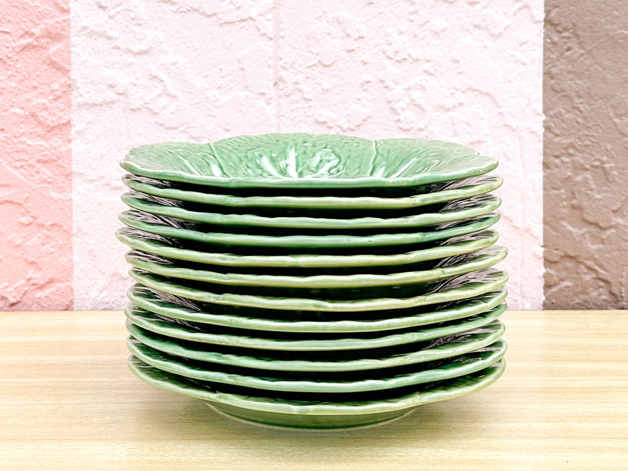 Set of Twelve Secia Portugal Lettuce Plates