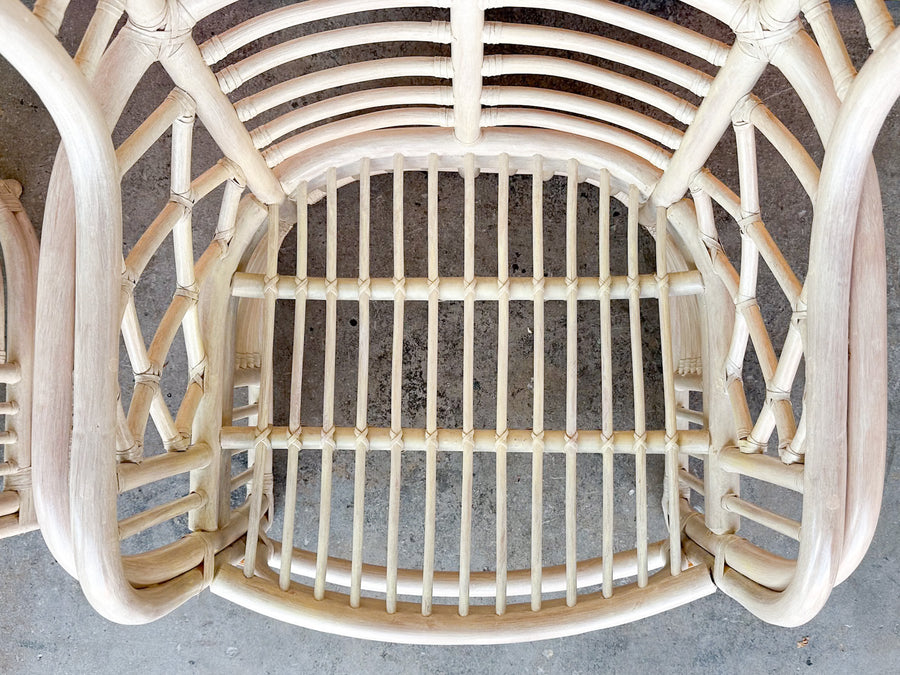 Pair of Ficks Reed Rattan Wing Back Chairs