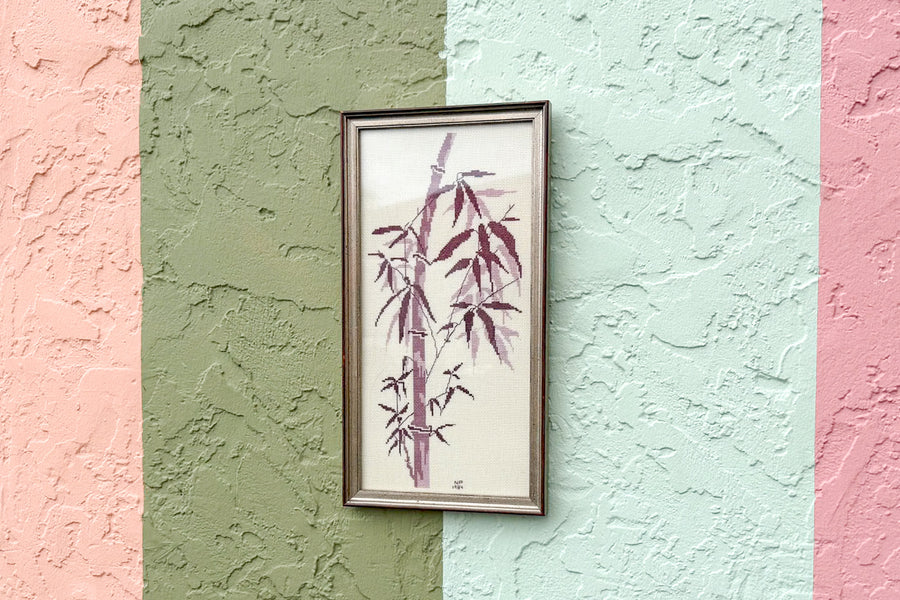 Lavender Bamboo Needlepoint Art
