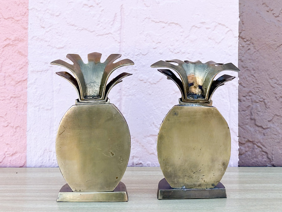 Brass Pineapple Bookends