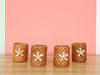 Set of Four Daisy Shell and Rattan Napkin Rings