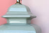 Pair of Seafoam Crackle Lamps