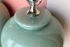 Pair of Large Ocean Blue Crackle Lamps