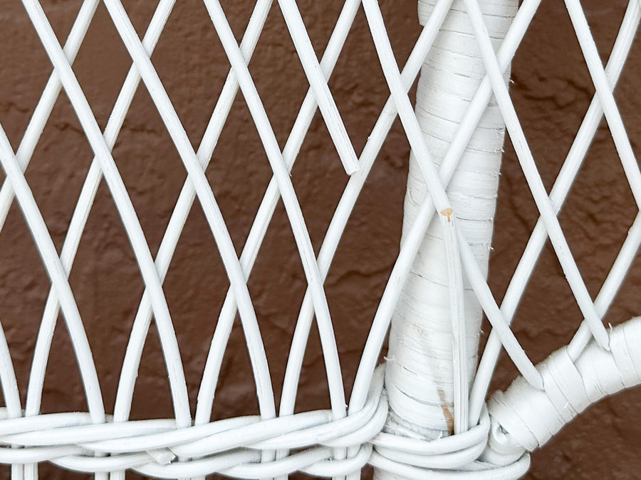 Pair of Braided Wicker Chic Lounge Chairs
