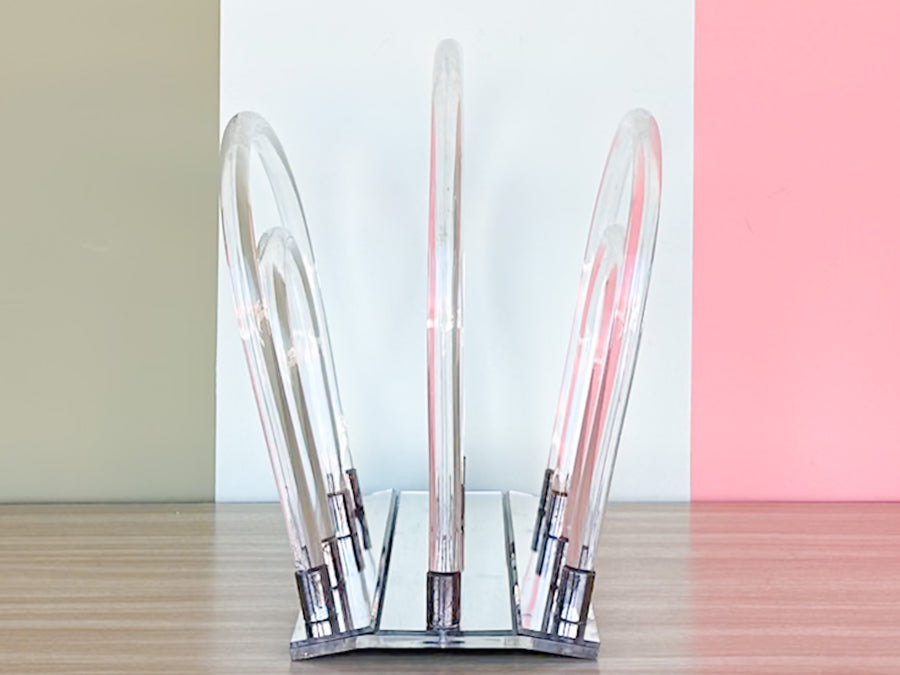 Dorothy Thorpe Lucite Magazine Rack