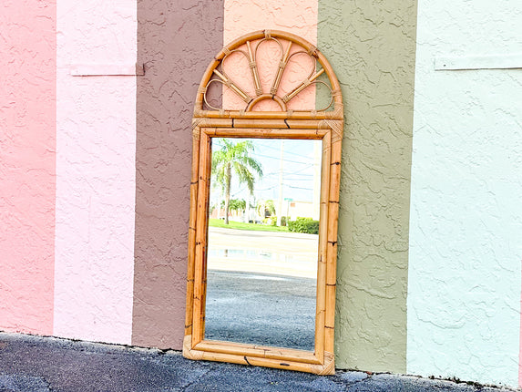 Old Florida Rattan Sunburst Mirror