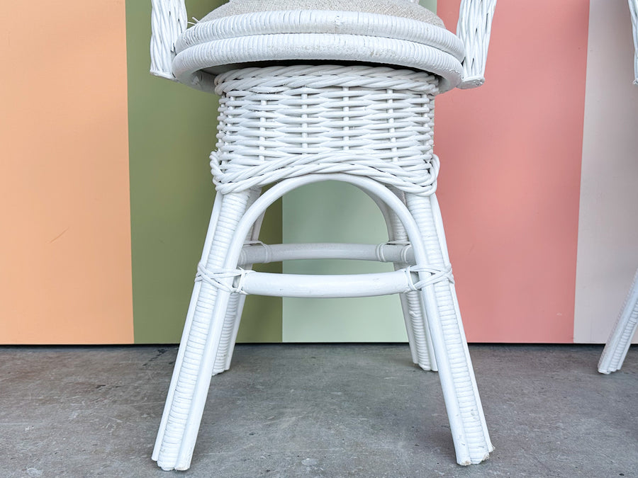 Pair of Sweet Wicker Bar Stools