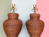 Pair of Cute Wicker Lamps