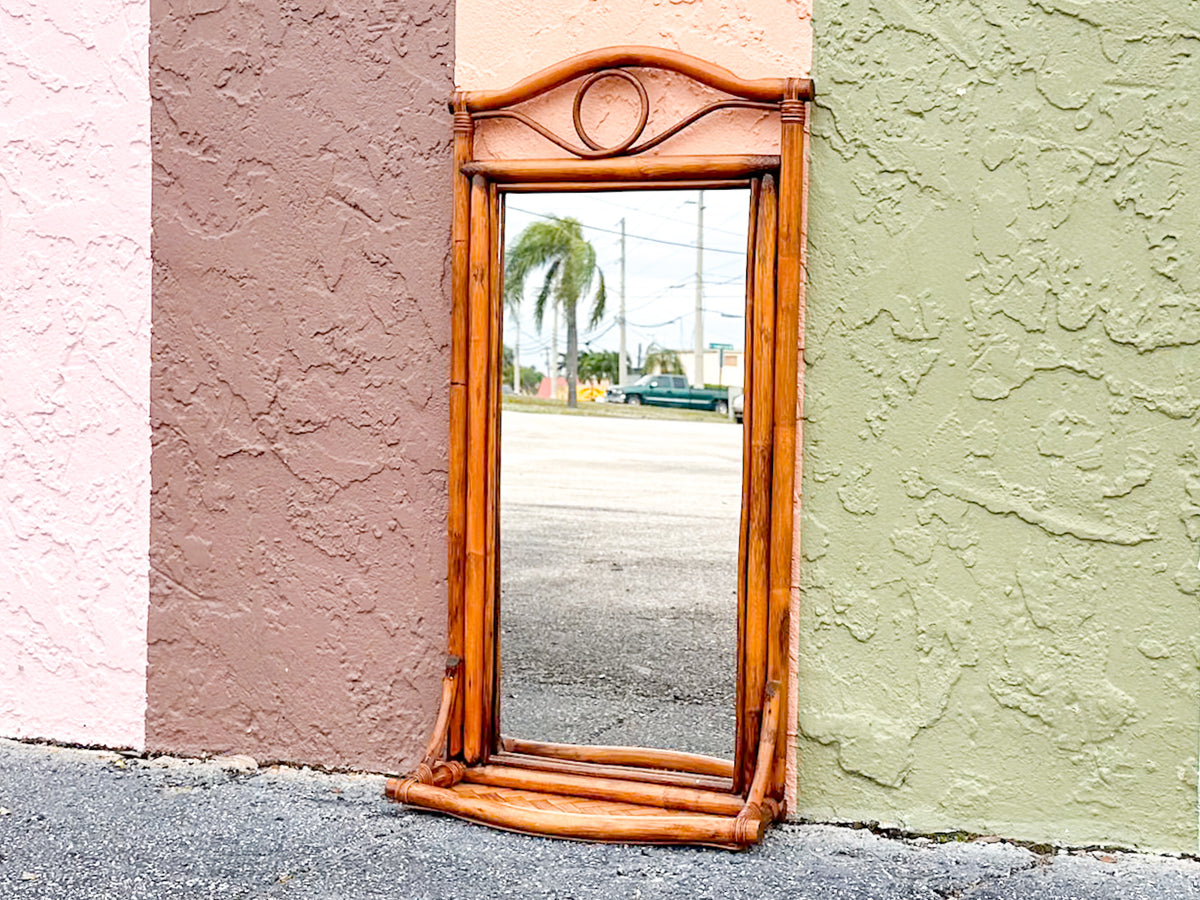 Rattan Mirror with Shelf