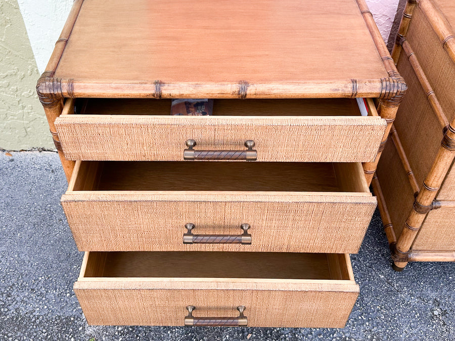 Pair of Modern Oversized Island Chic Nightstands