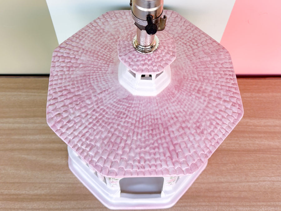 Pink Pagoda Birdcage Lamp