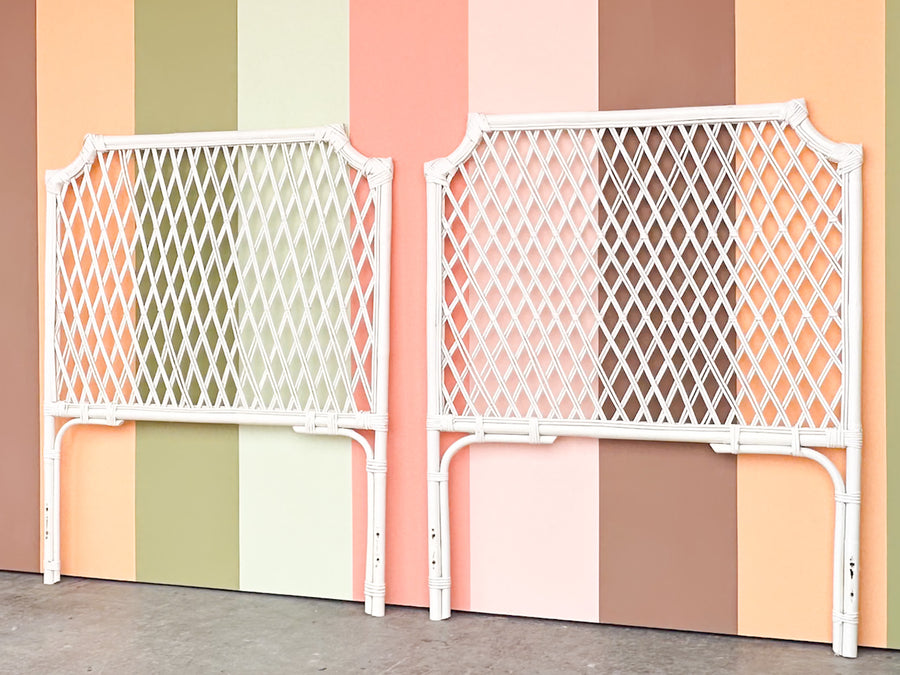 Pair of Lattice Love Twin Headboards