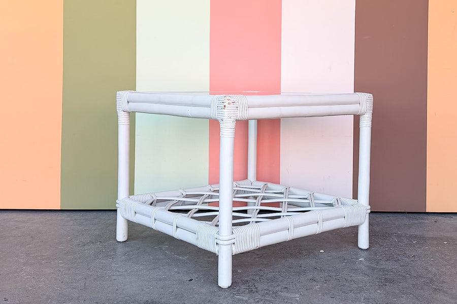 Ficks Reed Rattan Lattice Side Table
