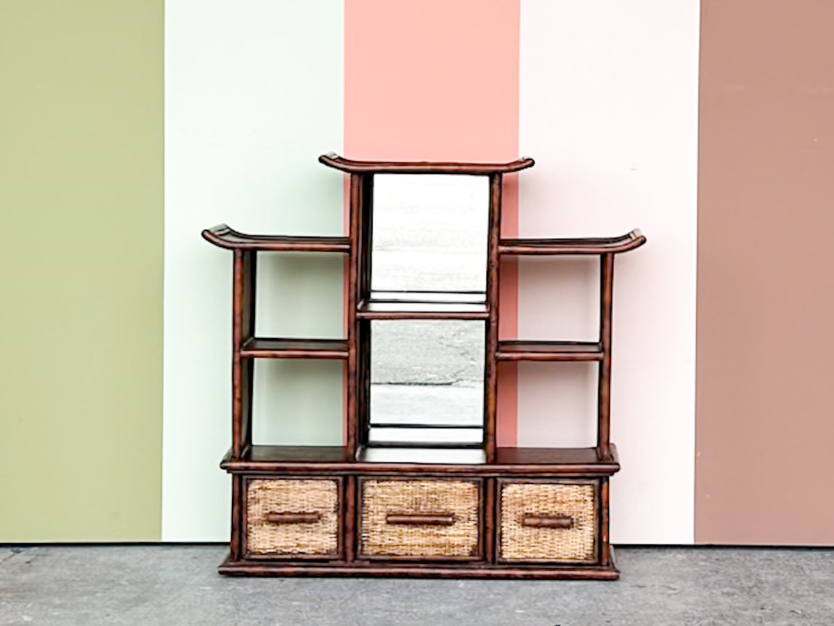 Mirrored Pagoda Wall Shelf