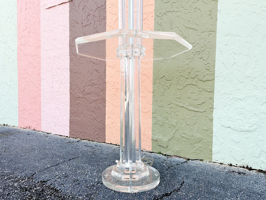 Karl Springer Style Lucite Table Lamp