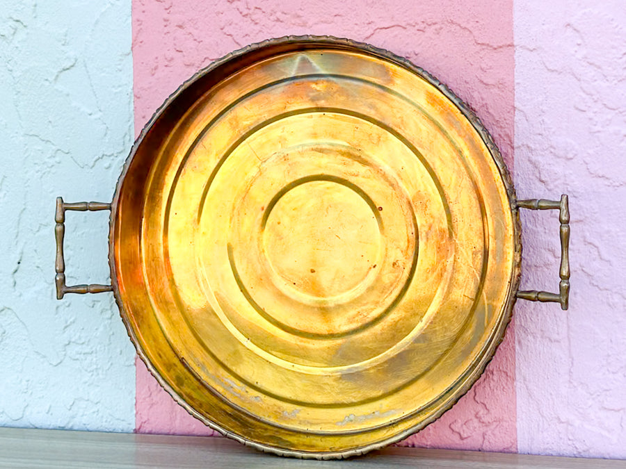 Faux Bamboo Brass Tray