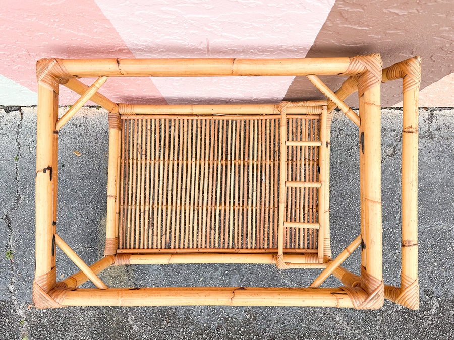 Old Florida Rattan Bar Cart