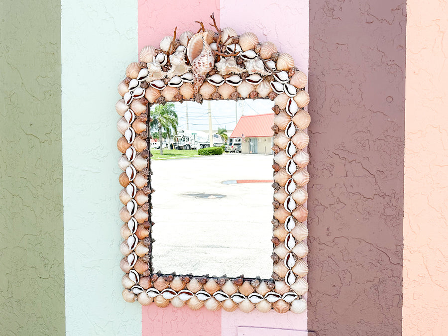 Fab Old Florida Shell Mirror