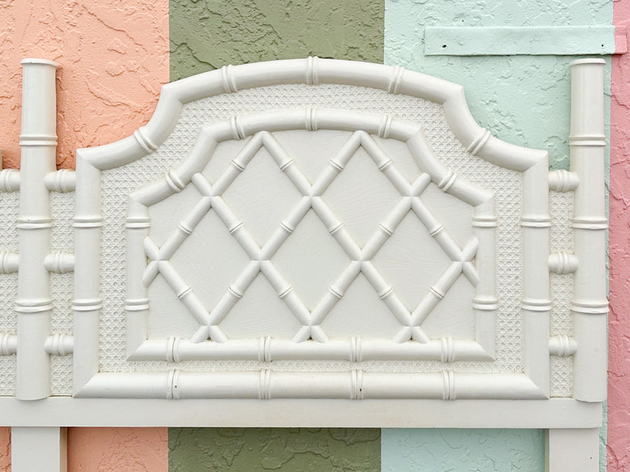 Cane and Faux Bamboo King Headboard