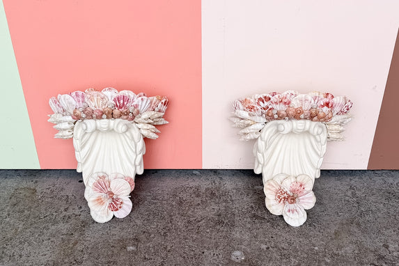 Pair of Shell Chic Wall Shelves