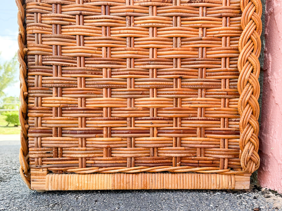 Braided Rattan Wrapped Dresser