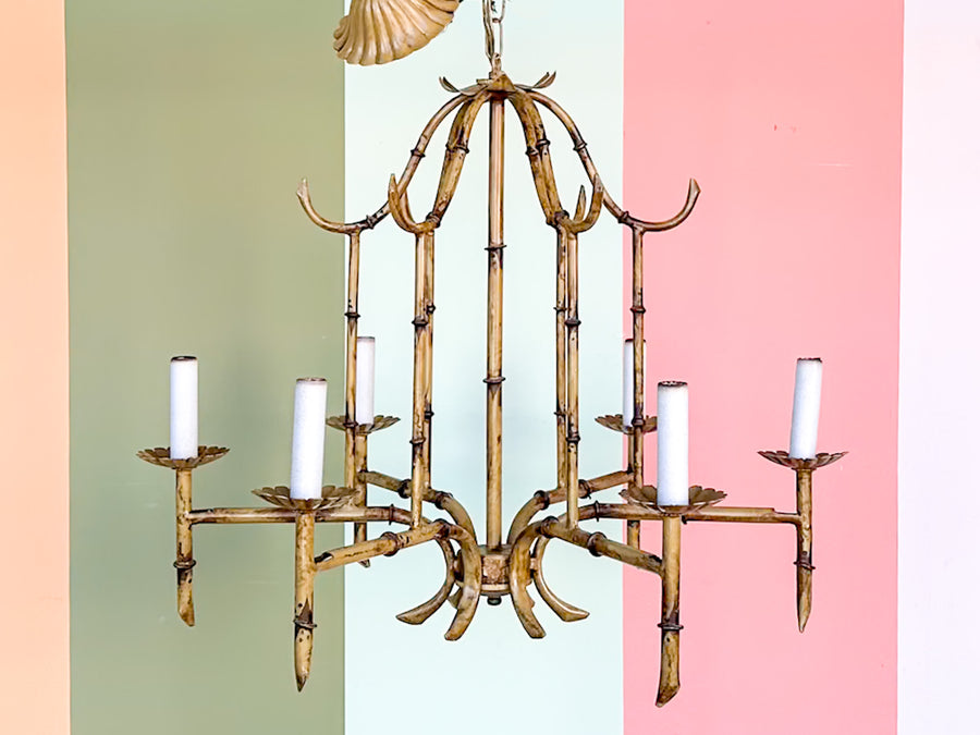 Faux Bamboo Pagoda Chandelier