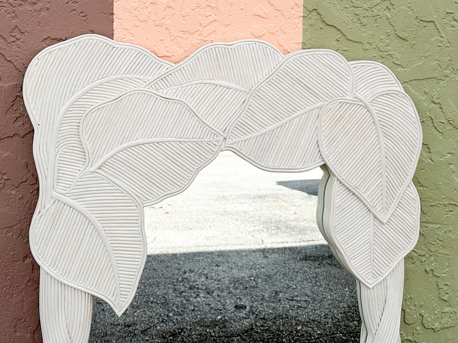 Coastal Chic Pencil Reed Palm Frond Mirror