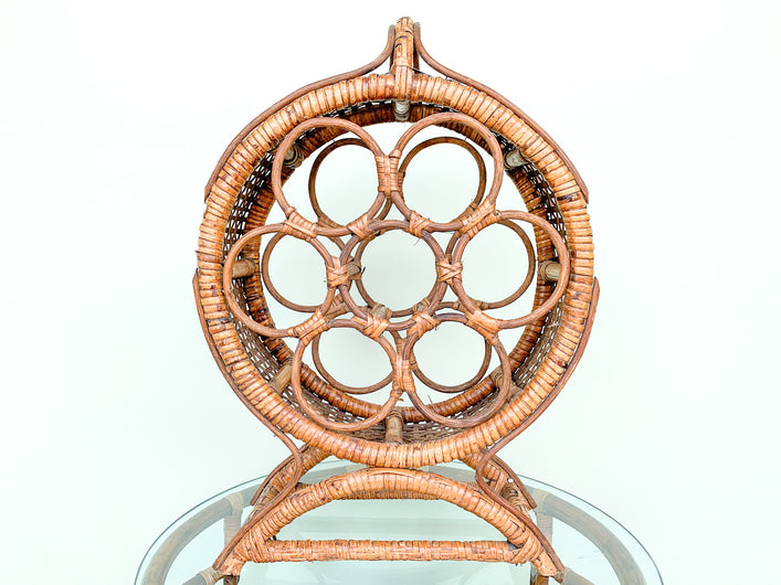 Pagoda Rattan Wine Rack