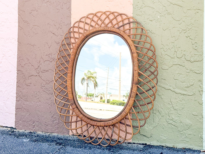 Rattan Loop Mirror