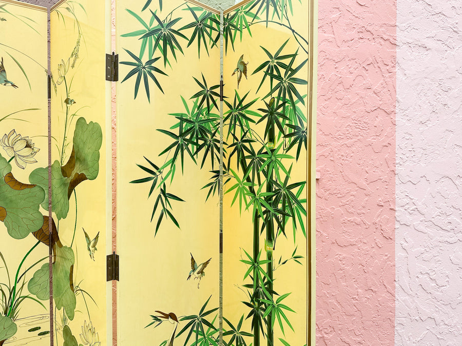 Yellow and Green Chinoiserie Screen