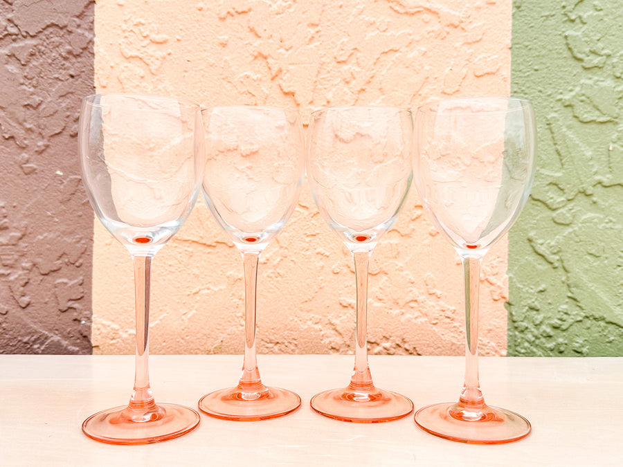 Set of Four Pink Chic Glassware