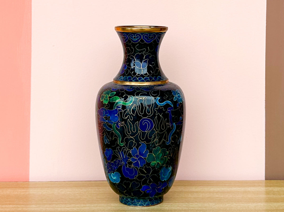 Blue Dragon Cloisonné Vase