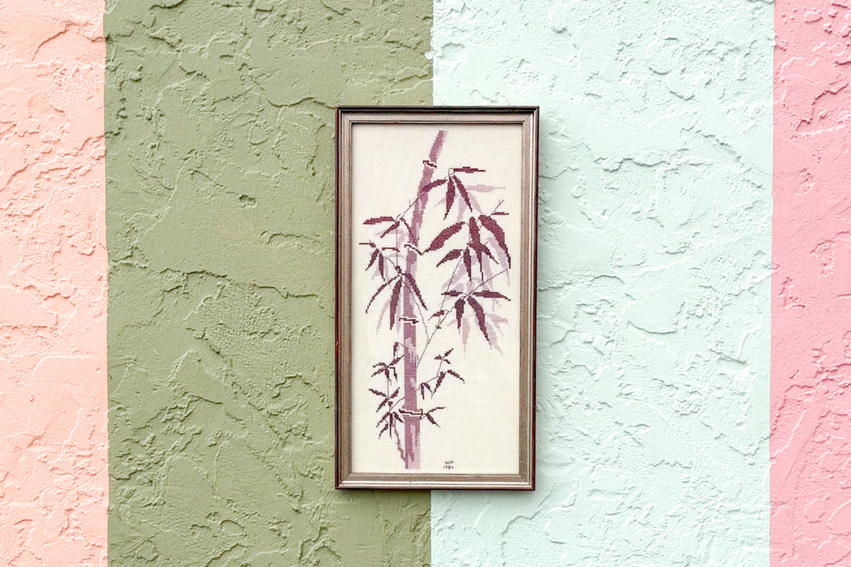 Lavender Bamboo Needlepoint Art