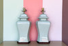 Pair of Seafoam Crackle Lamps