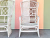 Pair of Ficks Reed Rattan Wing Back Chairs