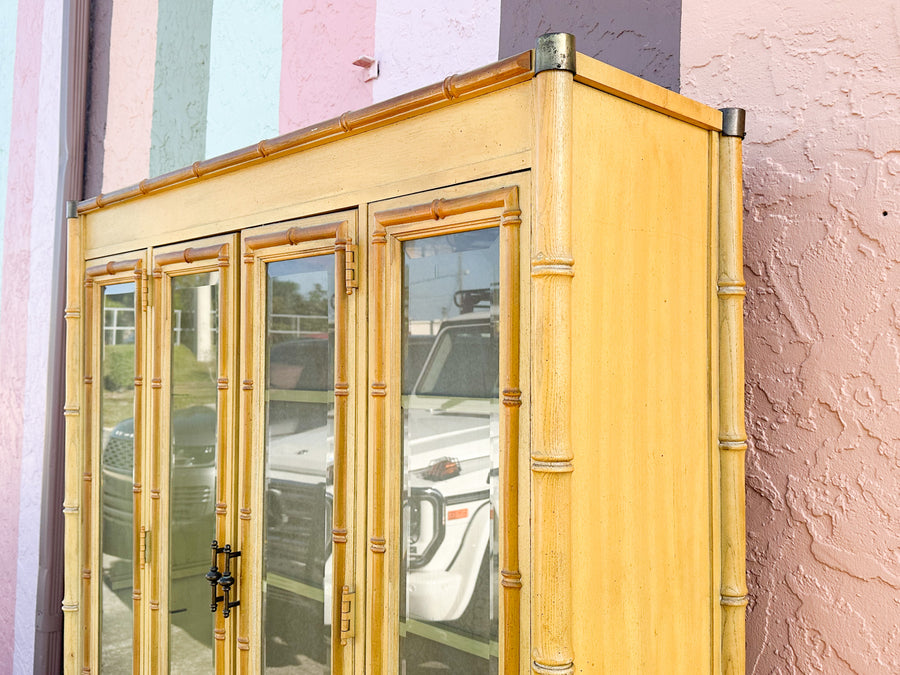 Faux Bamboo China Cabinet