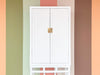 Newly Painted Rattan Bar Cabinet