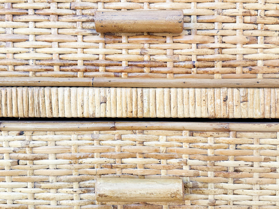 Island Style Rattan Wrapped Tall Chest