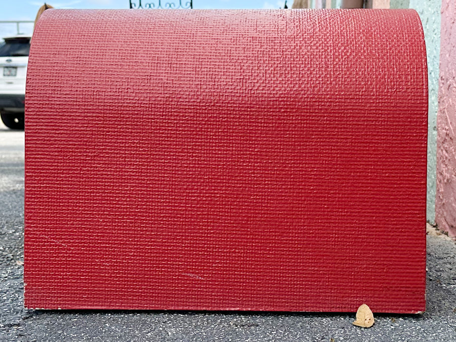 Red Hot Grasscloth Waterfall Coffee Table