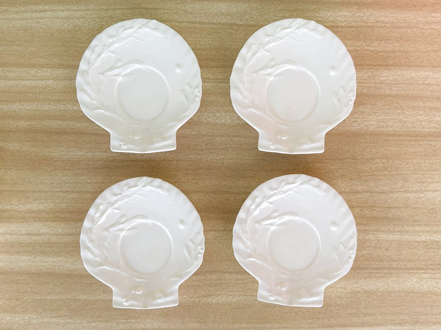 Set of Eight Shell Tea Cups and Saucers