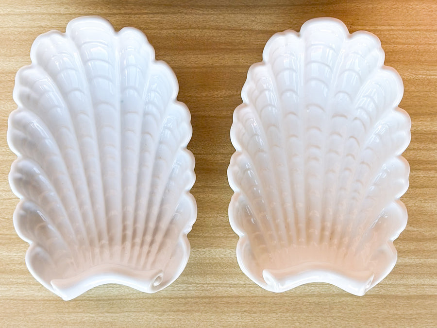 Pair of Kips Bay Show House Palm Beach Chic Shell Plates