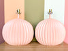 Pair of Peach Chic Plaster Lamps