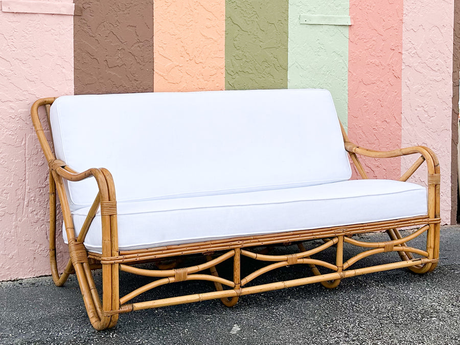 Old Florida Rattan Sofa