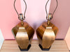 Pair of MCM Faux Brass Lamps