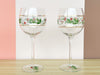 Set of Four Hand Painted Holly Stemware